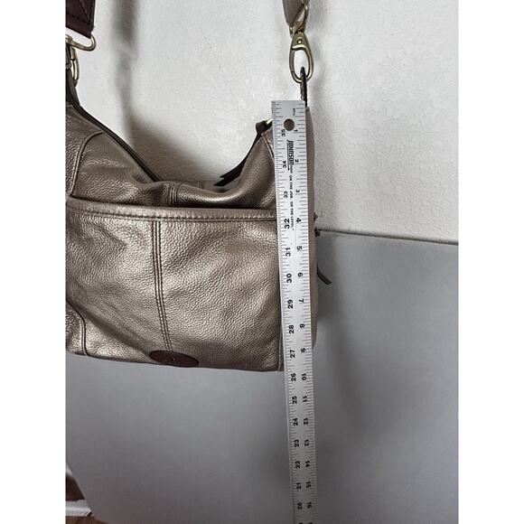 Fossil / Morgan / Traveler / Gold, Metallic / Leather / Crossbody / Bag - Picture 8 of 13